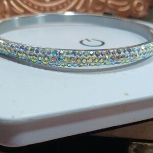 Elegant SilverSwarovski Aurora Borealius Crystal Bangle FINAL PRICE DROP!!